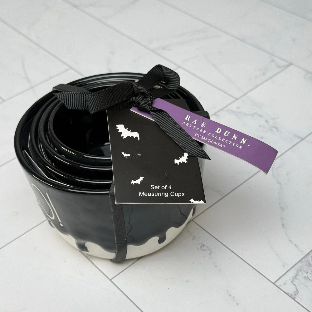 Rae Dunn Boo Halloween Baking Measuring Cups Set